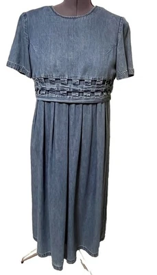 VTG Denim Dress Cottagecore Prairie Western Coldwater Creek Woman’s M Modest 90s - Image 1 of 4