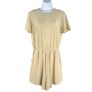 Lululemon Lightweight High Neck Romper Prosecco Size 8 Short Sleeve DR-1663 - Picture 1 of 11