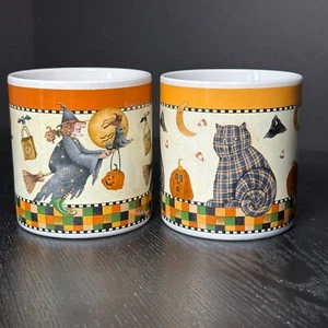 Tazze da tè caffè Sakura Halloween di Debbie Mumm - Lotto di 2 - Vintage 1998 - Foto 1 di 6