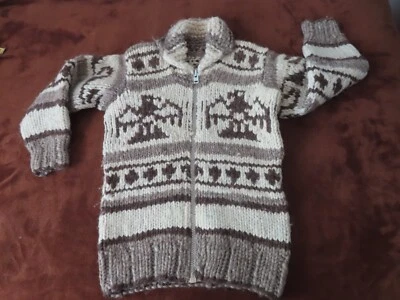Cárdigan de Colección Cowichan Thunderbird Tejido Suéter Tejido a Mano Lana Unisex NSF Foto 1 de 4