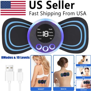 Mini Electric Portable Cervical Massage Patch Stimulator Neck Back Body Massager - Bild 1 von 16