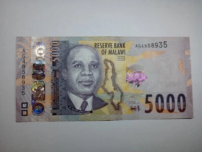 Malawi 5000 Kwacha 2021 Great Condition Circulated Banknote Foreign Paper Money - Image 1 of 2