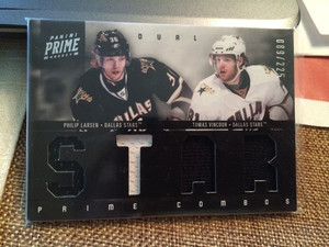 2011-12 Panini Prime Star #7 Philip Larsen Tomas Vincour /225 Quad Jersey Dallas