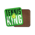 Square Single Coaster - Tennis King Crown Men Boys Mancave Sport Dad Gift #76963
