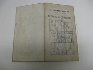 100% ORIGINAL BEDFORD CAMBRIDGE SHEET 24 BY ORDNANCE SURVEY 1/2 INCH MAP C1915 - Picture 1 of 2