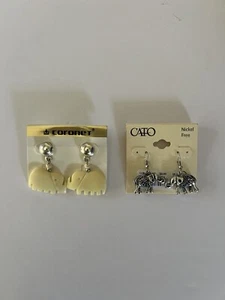 Earrings. Elegant  Cato & Coronet Silver&Ivory Looking Tibetan Vintage Hook On. - Picture 1 of 4