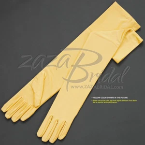 19.5" Long 4-Way Stretch Matte Finish Satin Dress Gloves 12BL - Various Colors - Picture 1 of 21