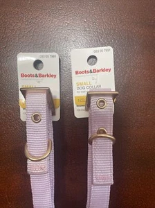 Boots & Barkley 2 Small Dog Collars Lilac Nylon Adjustable 5/8 “ W  8-12” Long - Picture 1 of 4