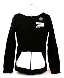 Puma Black & White Zip Front Hoodie Hooded Sweat Jacket Youth Boy's XL  NWT - Picture 1 of 5