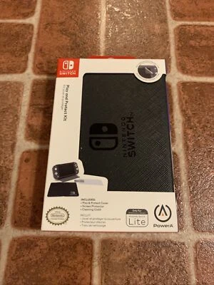 PowerA Nintendo Switch Lite Play and Protect Kit Black Cover New FREE SHIPPING - Image 1 of 4