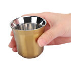 (Gold)304 Stainless Steel Heat Insulated Double Layer Coffee Cup Mug For Home HG