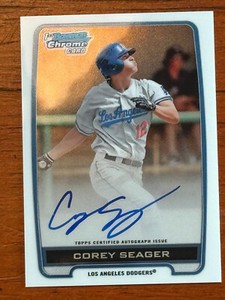 2012 Bowman Chrome Draft COREY SEAGER 1st Prospect Auto LAD RANGERS RC Rookie