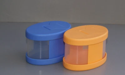 Tupperware Orient Express Gewürzstreuer Behälter blau und orange 125 ml NEU - Bild 1 von 3