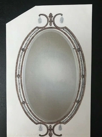 Oval Wall Mirrors/Qty 2, Bronze Finish Wrought Iron Style Wall Mirrors Cover