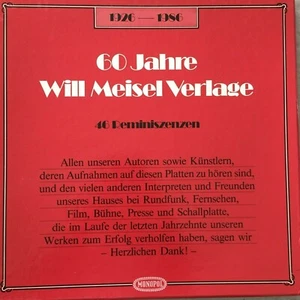 60 JAHRE WILL MEISEL VERLAGE 1926 - 1986 (3-LP-Box Monopol M 2027-29 / Promo/NM) - Bild 1 von 7