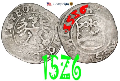 BOHEMIA Swidnica 1/2 GROSCHEN 1526 Louis II of Jagiellonian Silver Coin #32862 - Image 1 of 3