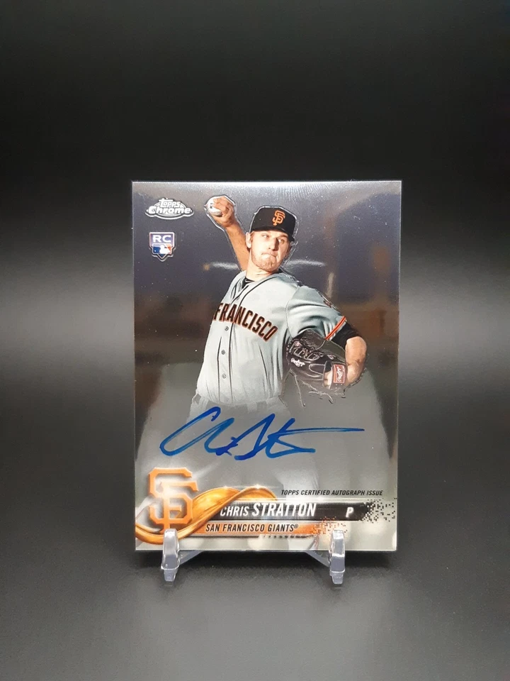 2018 Topps Chrome Rookie Auto Chris Stratton #RA-CST Auto RC - Image 1 of 2