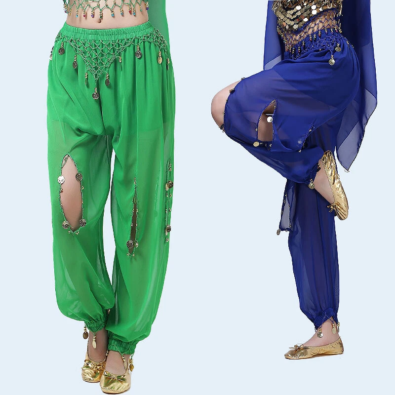 Damen Bauchtanzhose Tribal Indien Ägypten Tanzkleidung Hose Knickerbocker - Bild 1 von 4