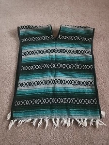 Artilana Tlaxcala Tijuana Multicolor Striped Sleeveless Poncho Top One Size - Picture 1 of 3