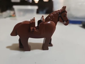LEGO Animal Horse Black Eyes Black Bridle Pattern 4493c01pb03 Brown Western - Picture 1 of 6