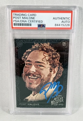 Post Malone Signed Trading Card Posty PSA/DNA 1 2019 Topps Allen & Ginter Bla Cover