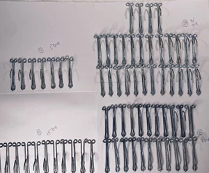 68 Vintage 3” Slip On Steel Drapery Curtain Hooks .5”, 1” & 1.5” Drop - Picture 1 of 9