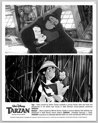 Filme Tarzan impressão 8x10 animação vintage visão dupla Kala Tarzan Jane Gorilla - Imagem 1 de 2