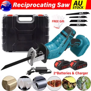 Cordless Electric Reciprocating Saw Sabre Saw 1/2x Battery Charger 4 Blade Kit - Picture 1 of 51