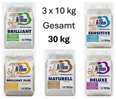 Katzenstreu klumpend 30kg Duft Katzen Klumpstreu staubfrei Babypuderduft Auswahl - Bild 1 von 3