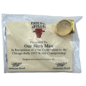 1993 CHICAGO BULLS BASKETBALL + MILLER MGD 3rd WORLD CHAMPIONSHIP RING • 3 PEAT - Picture 1 of 5