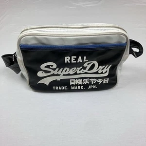 Real Superdry Alumni Bag  Blue & White Crossbody Strap Messenger Bag Retro Style - Picture 1 of 17