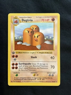 1st Edition Dugtrio 019/102 Base Set (Shadowless) Regular - Image 1 of 2