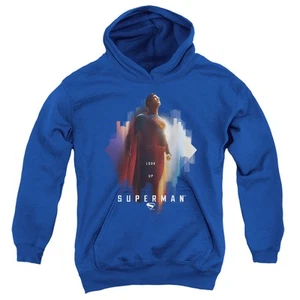 Superman 2025 Look Up Shield Youth Kids Pull-Over Hoodie, Royal, 3-13 Years - Picture 1 of 6