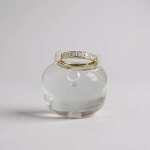 9ct Solid Yellow Gold 0.33ct Diamond Half Eternity Ladies Ring Size P 1/2 168g - Picture 1 of 6