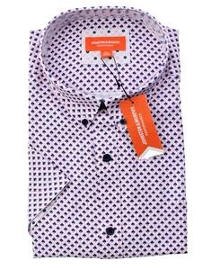 Nuova con etichette - CAMICIA S/S BOTTONE Johnston & Murphy uomo PERFORMANCE rosa/blu - 2XL - Foto 1 di 3