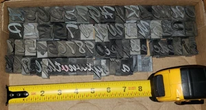 Hamilton Letterpress Lead Letters, Numbers, Punctuation. Number 84 Brush Font. - Picture 1 of 1