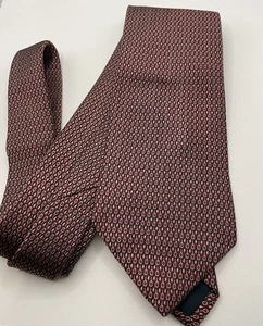 Silk Tie, Men’s Giancarlo Fossati, Red Blue White Small Geometric Pattern  - Picture 1 of 5