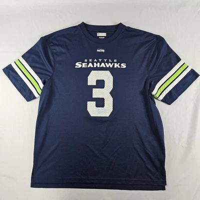 Seattle Seahawks Russell Wilson Mens Sz XXL Shirt NFL Team Apparel SIGNED READ⬇ - Image 1 of 4