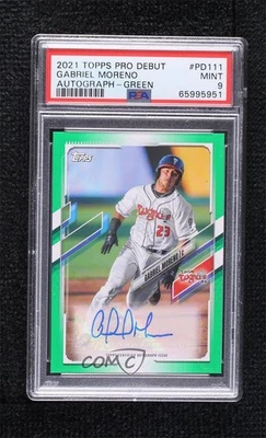 2021 Topps Pro Debut Green Auto /99 Gabriel Moreno #PD-111 PSA 9 MINT Auto - Image 1 of 2