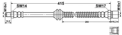Оригинальный тормозной гидравлический шланг ATE 331320 ATE для 87-95 Porsche 944 968 - Изображение 1 из 4