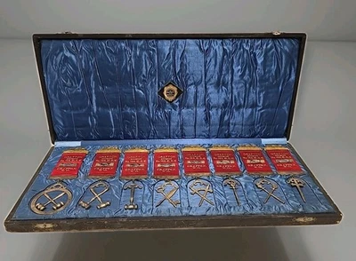 古董 19C 铁路勋章 卡门 #190 格拉夫顿 WV 完整奖章套装 — 第 1/4 张图片