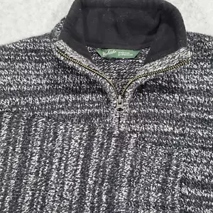 Woolrich Womens Medium Charcoal Heather 1/4 Zip Knit Sweater Ramie Wool - Picture 1 of 8