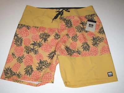 REEF Men's Gold Yellow Orange Pineapple Board Shorts 30/32/34/36/38 - Image 1 of 3