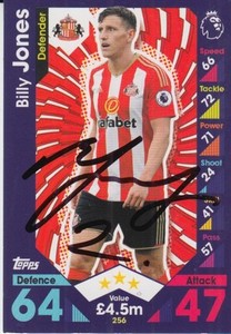 SUNDERLAND HAND SIGNED BILLY JONES MATCH ATTAX CARD 16/17.