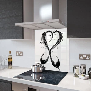 Glass Splashbacks Wine Splash Heart BW Glass and Accessories - Premier Range - Picture 1 of 6