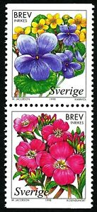 Sweden 1998 Wetland flowers; Siberian iris, Honeysuckle.  MNH