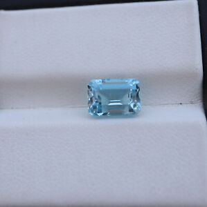 1.79 Carat 8x5.8x5.3 MM Natural Light Blue Aquamarine Octagon Cut Loose Gemstone