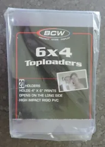 ONE PACK OF 20 BCW 6X4" HIGH IMPACT RIGID PVC TOPLOADER PHOTO POSTCARD PROTECTOR - Picture 1 of 4