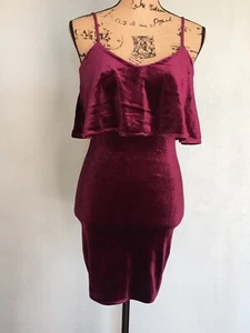 Jack By BB Bodycon-Kleid Dakota Maroon XS Samt - Bild 1 von 4