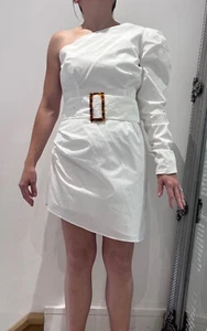 designer dress by De La Vali white off shoulder Wedding Ibiza summer size 10 - Picture 1 of 13